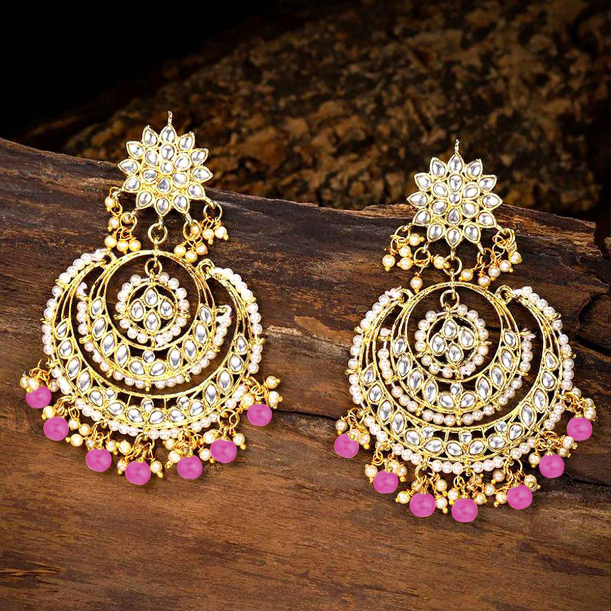 Zaveri Pearls Antique Gold Tone Muti Layer Chandbali Earring For  WomenZPFK6996  Amazonin Fashion