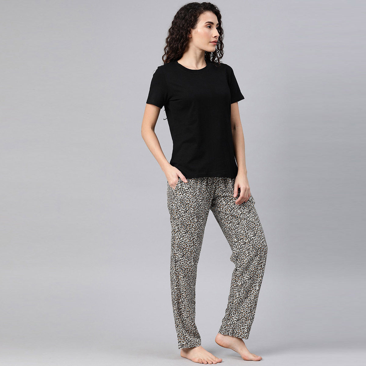 Sexy Leopard Printed Sleepwear Satin Long Sleeve Shirt Trousers Pajama  Two-Piece Home Service Nightwear Homenwear - AliExpress