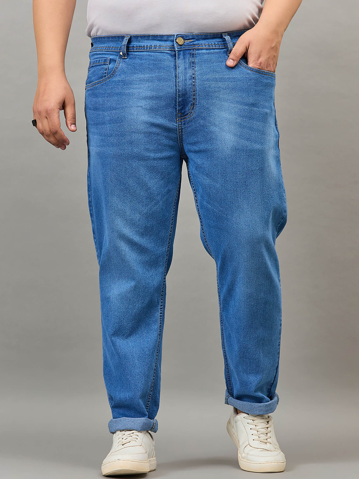 Mens fashion big and tall tapered jeans