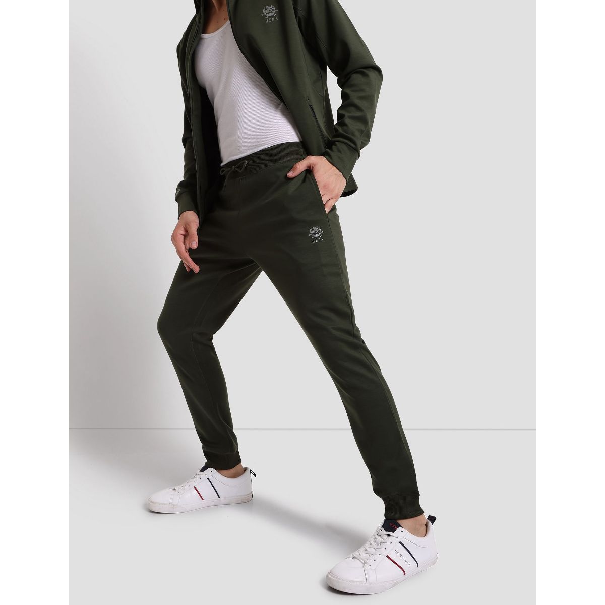 Buy U.S. Polo Assn. Olive Regular Fit Cotton Trackpants for Men's Online @  Tata CLiQ