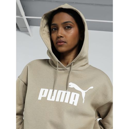Puma Essentials Cropped Logo Women Beige Hoodie (M) - Main Image