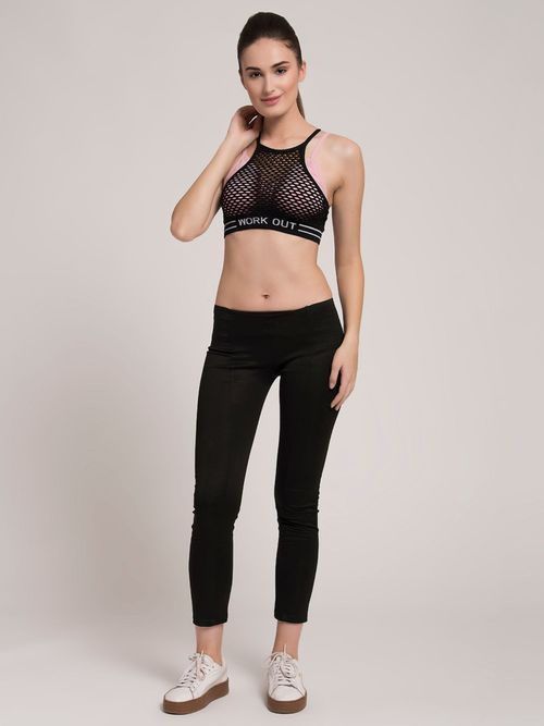 Buy Makclan Strong in Sheer Pink Sports Bra for Women Online in India