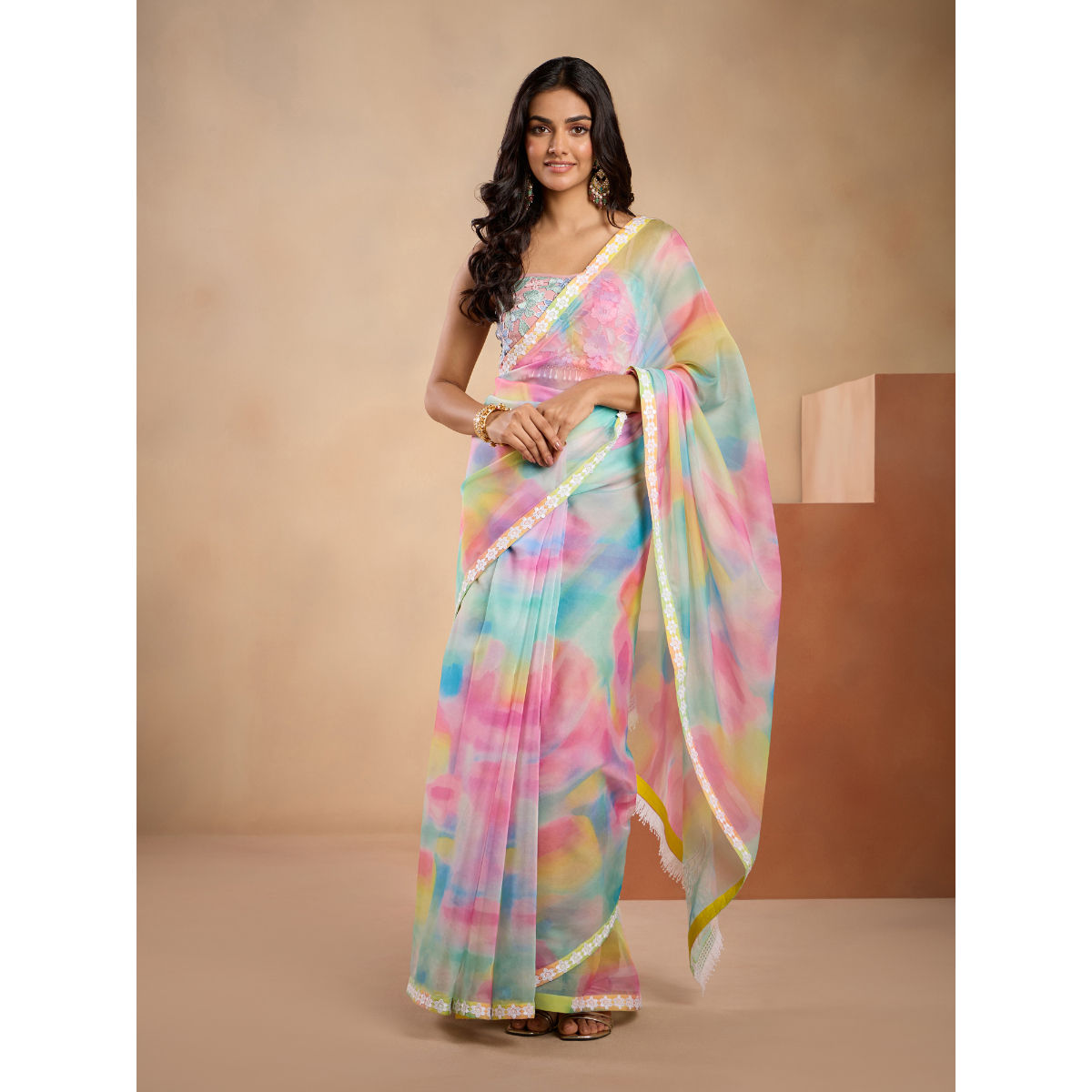 Buy Glamorous Georgette Butterfly Printed Saree (KDB-132736)