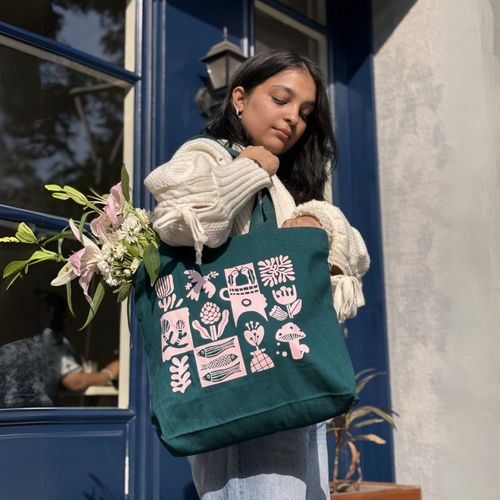 Buy EcoRight Large Zipper Tote Bag Matisse Collage Online