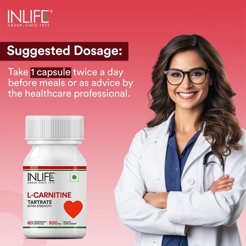 Buy INLIFE L-Carnitine L-Tartrate 500mg (60 Veg. Capsules) Online