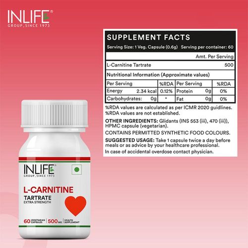 mb l carnitine 3000 mg Buy INLIFE L-Carnitine L-Tartrate 500mg (60 Veg. Capsules) Online
