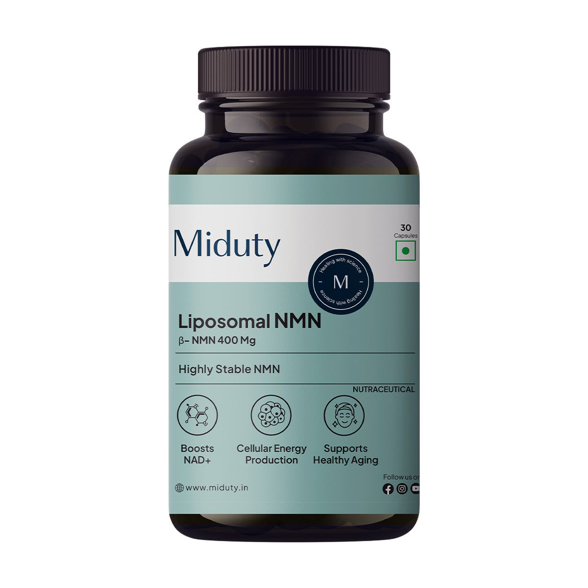 K-POP・アジア NMN HEALTH & BEAUTY SUPPLEMENT Miduty Liposomal NMN Capsule | Cellular Energy | Anti Aging