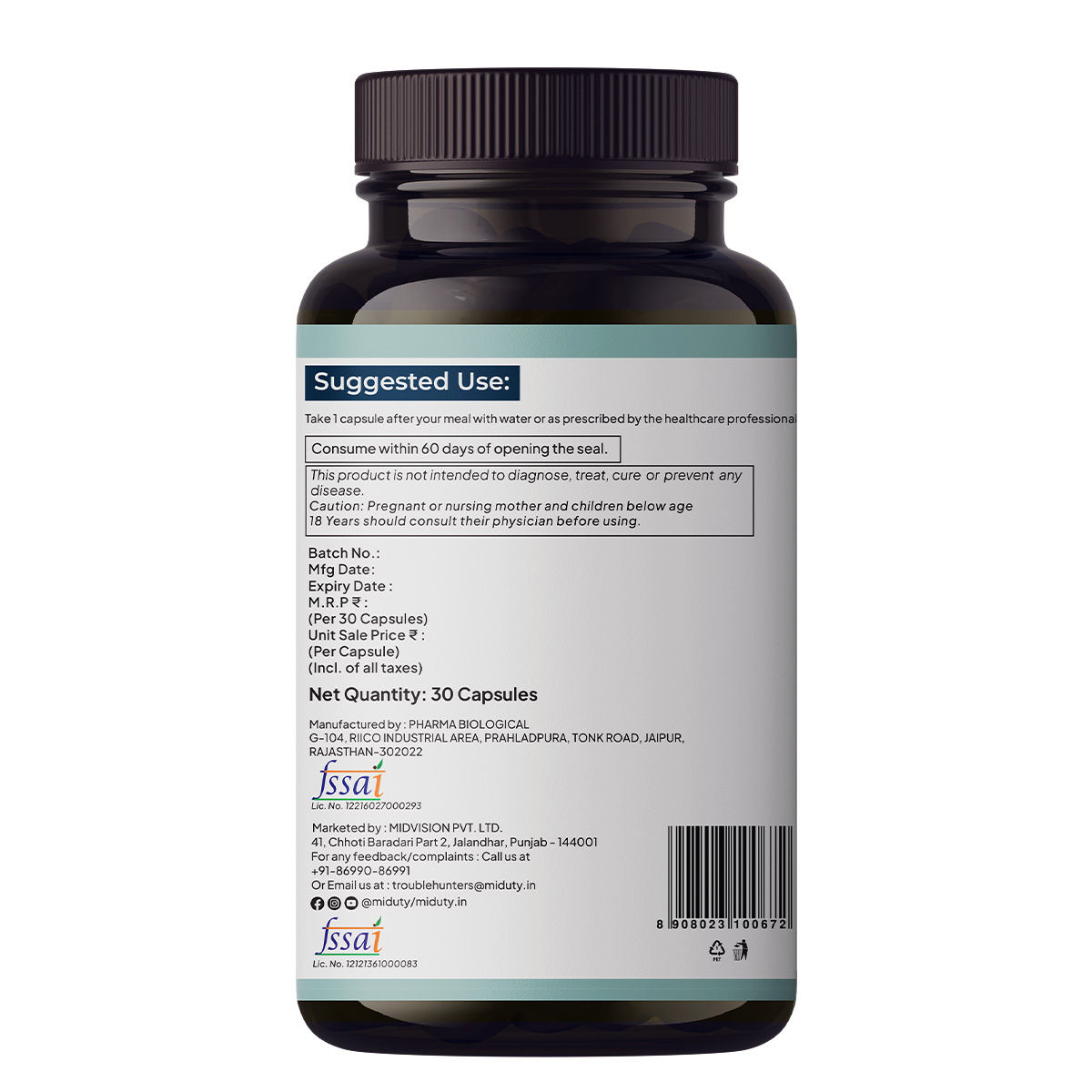 K-POP・アジア NMN HEALTH & BEAUTY SUPPLEMENT Miduty Liposomal NMN Capsule | Cellular Energy | Anti Aging