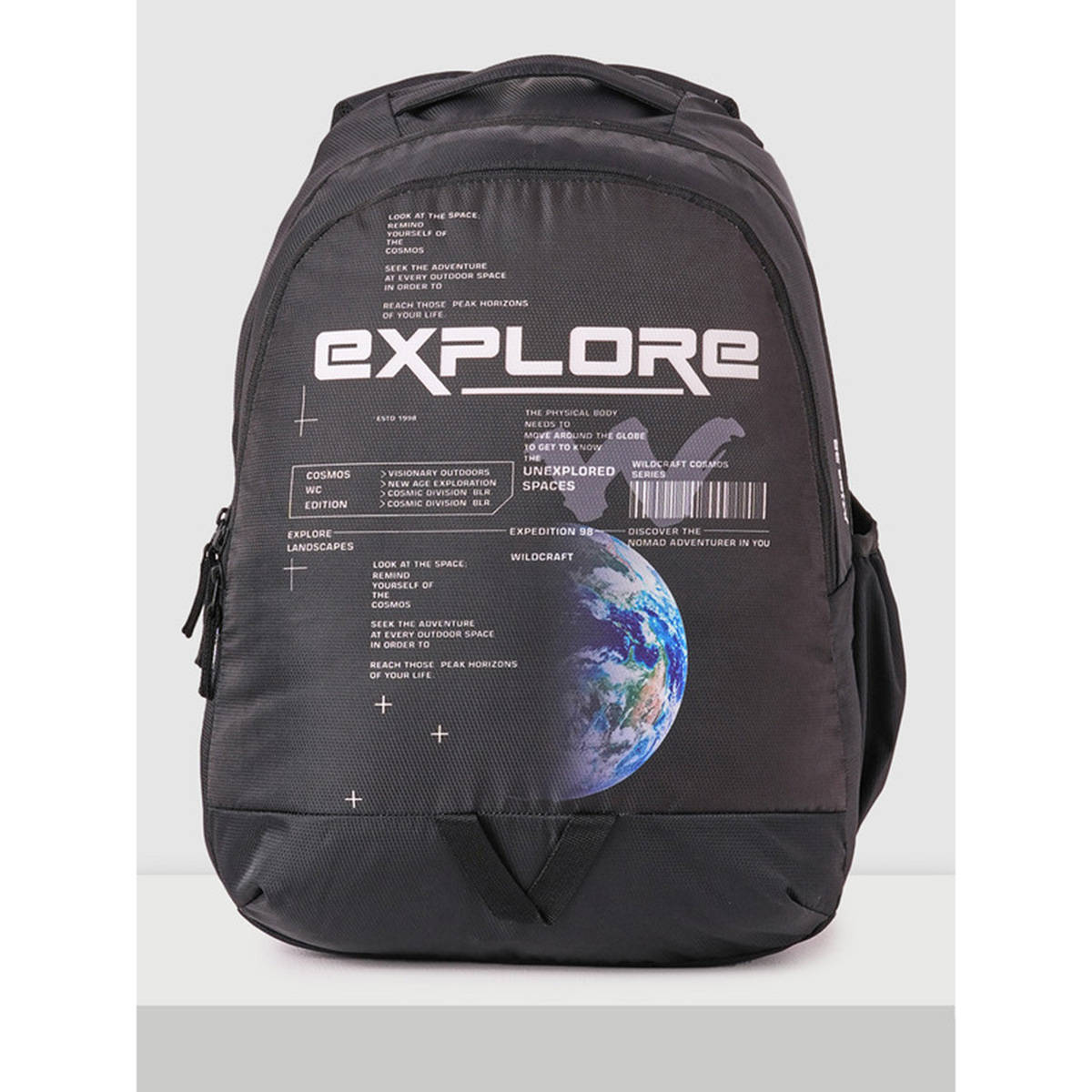 Wildcraft Black Printed Polyester Backpack