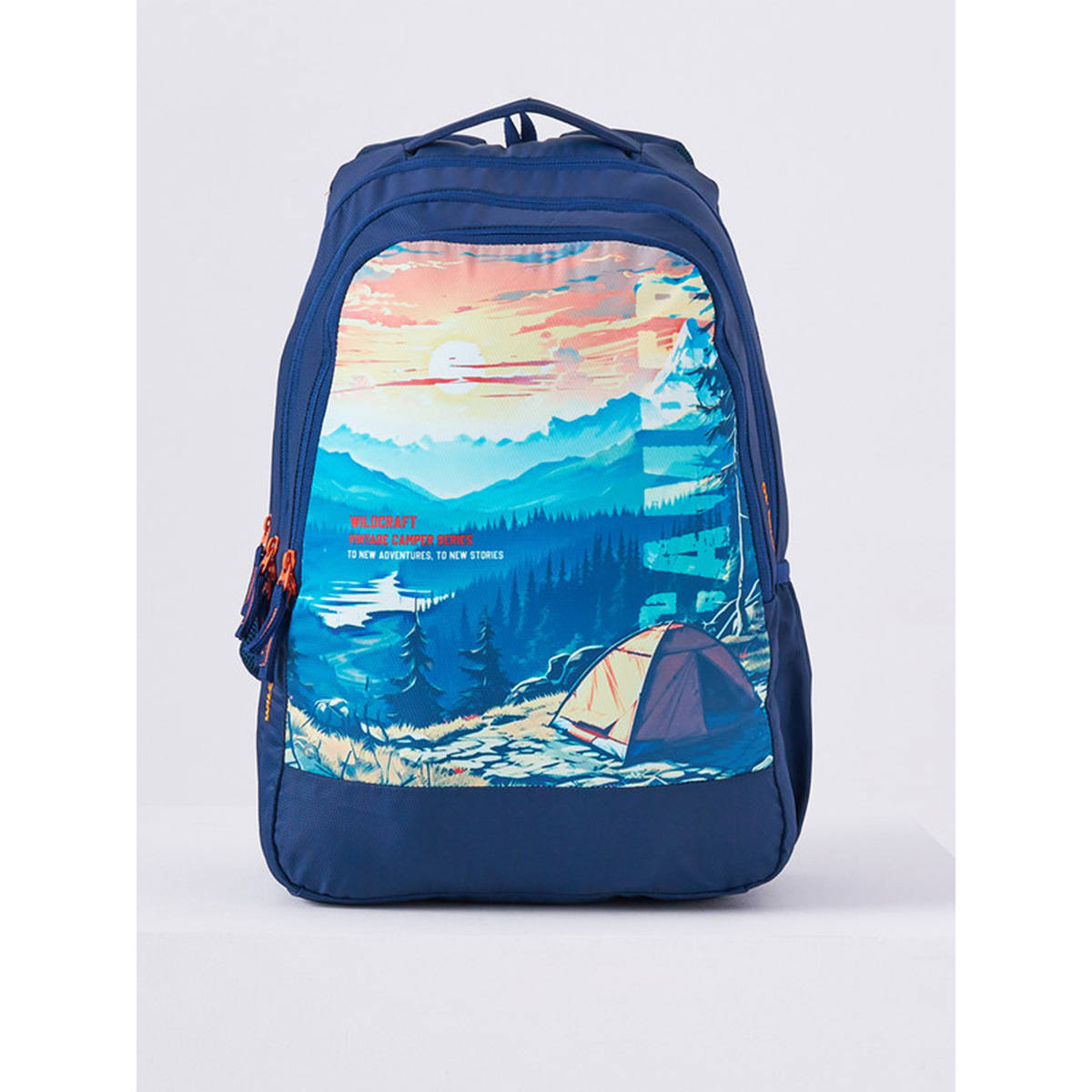 Wildcraft Navy Blue Printed Polyester Backpack