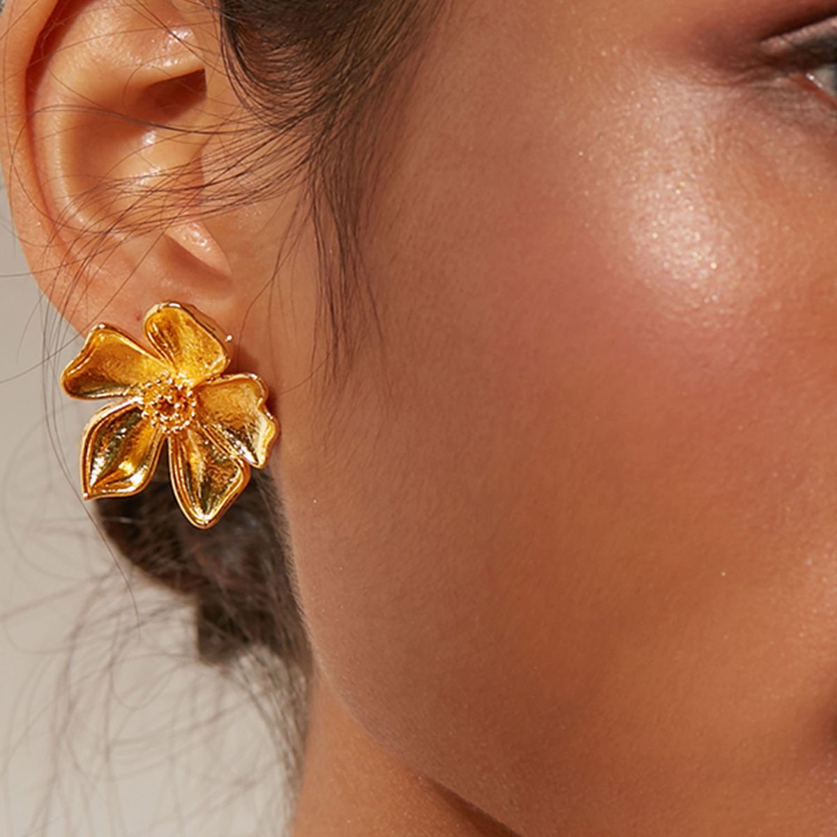 Jewels Galaxy GoldPlated Leaf themed Korean Fashion Stud Earrings