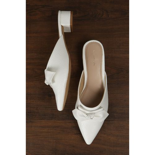 Buy Van Heusen Women White Mule Heels Online