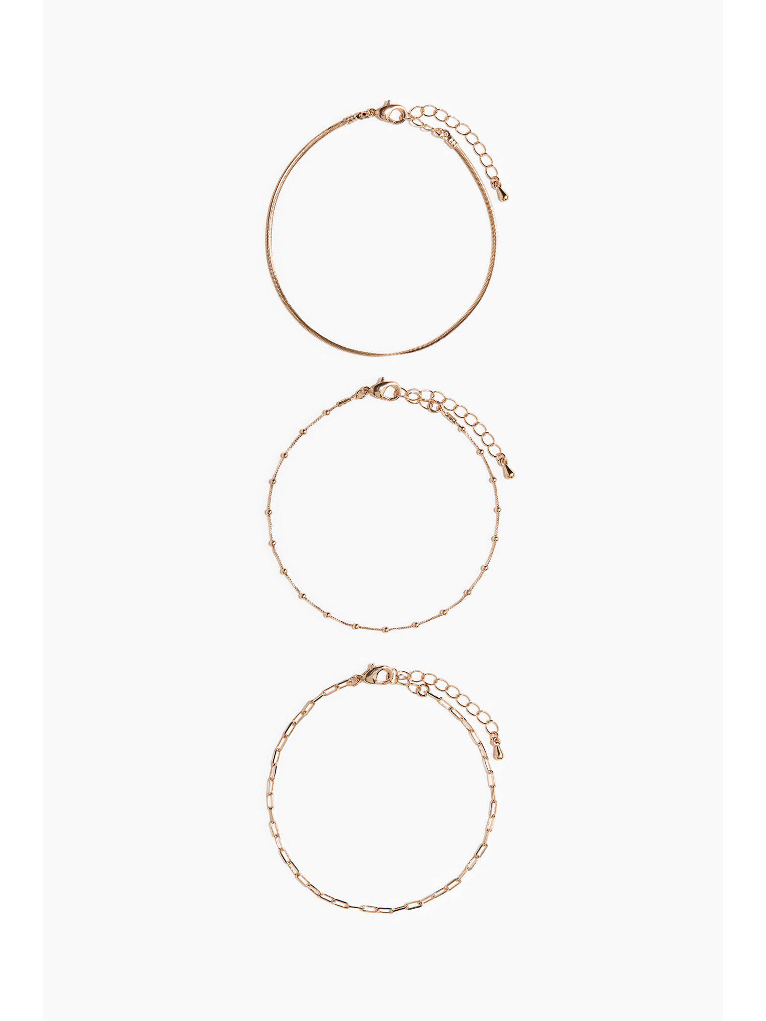 H&M Women Gold 3-Pack Anklets