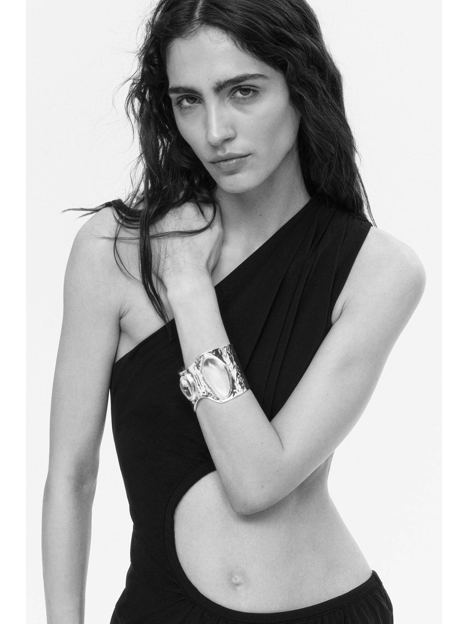 H&M Women Silver Embellished Cuff Bracelet