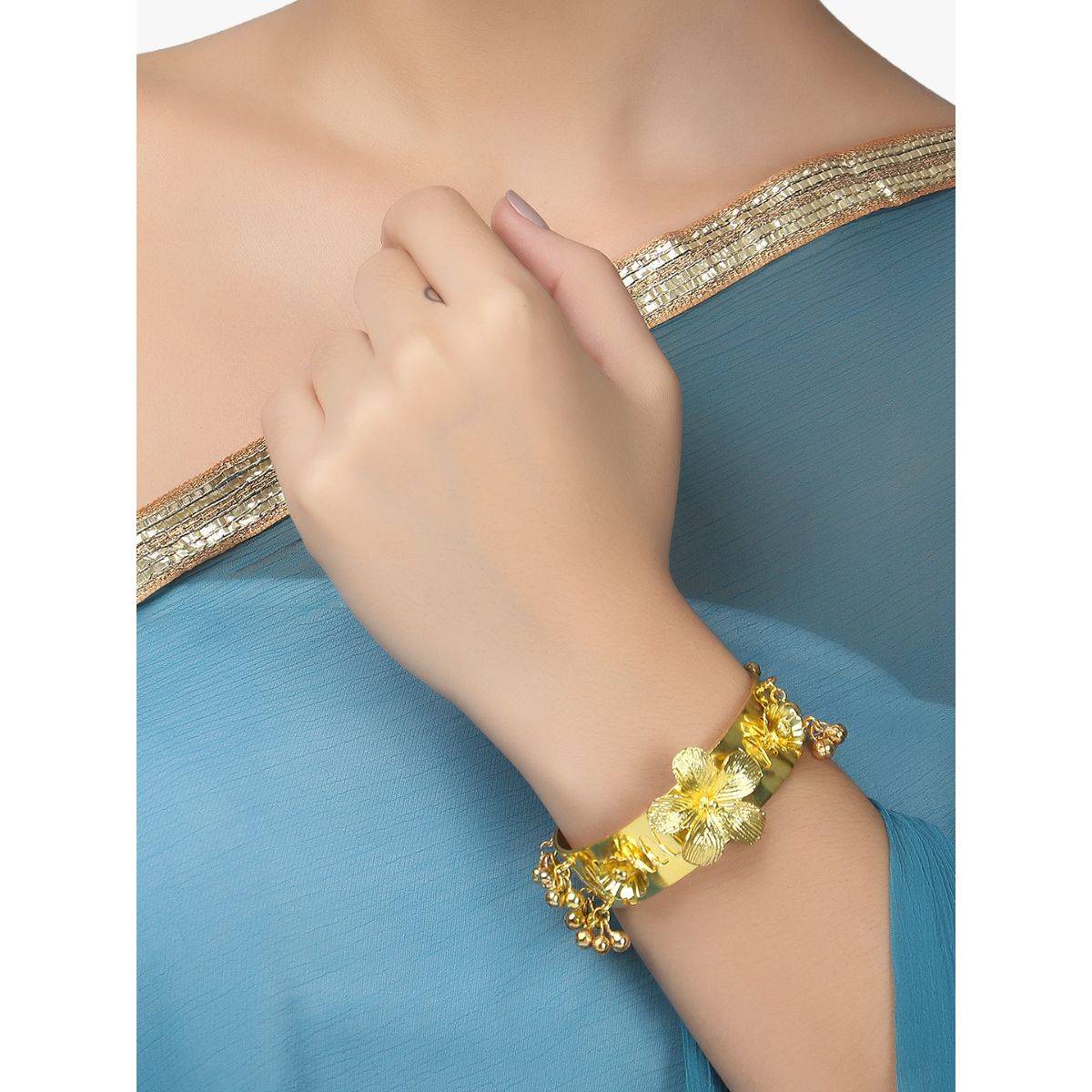 Adwitiya Women 24 Ct Gold Plated Cuff