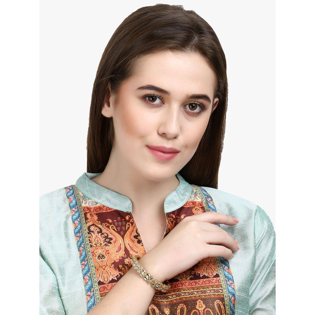 Adwitiya Gold Plated Beautiful Handcrafted Kada (2.8)