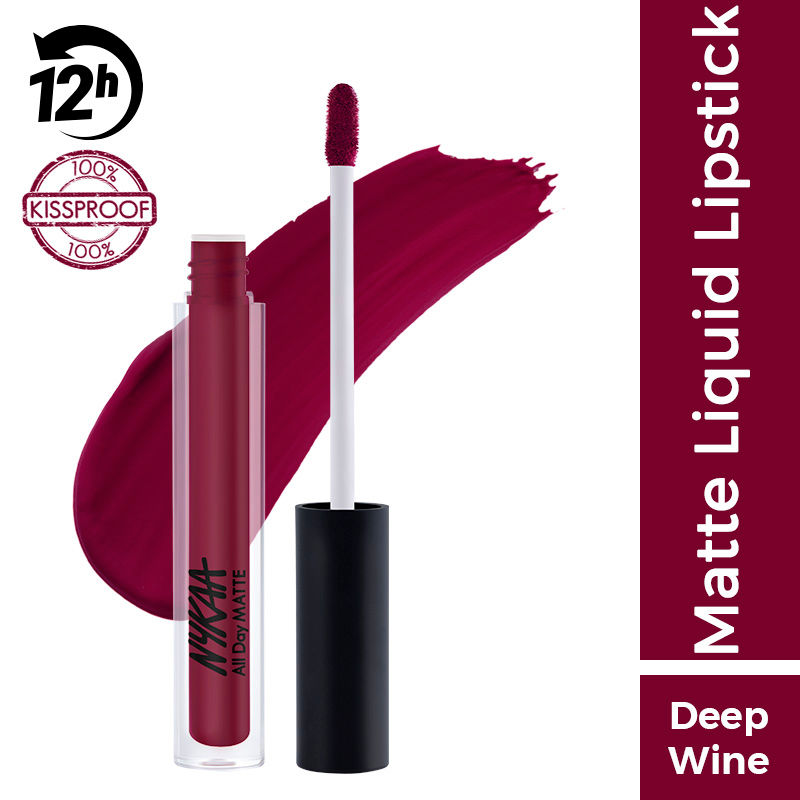 Nykaa Cosmetics All Day Matte Waterproof, Transfer Proof, 12H Liquid ...