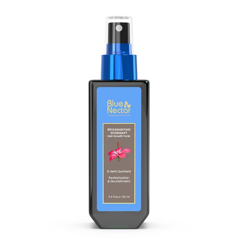 Blue Nectar Hair Growth Serum with Rosemary Oil for Hair Growth,Ayurvedic Hair Tonic with Almond Oil