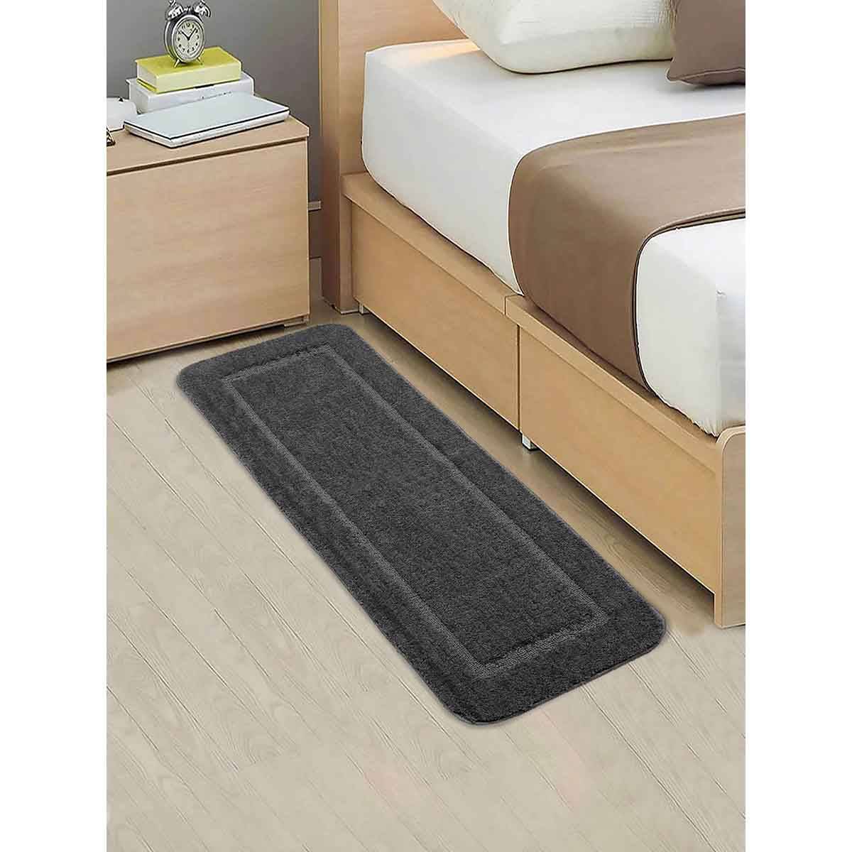 Saral Home Dark Grey Micro Soft & Antiskid Backing Runner