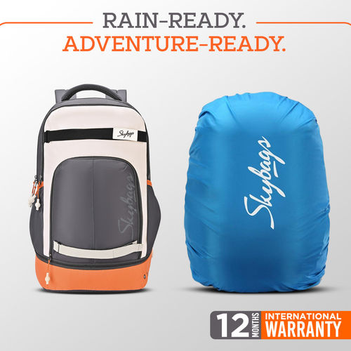 Skybags Active 40L Laptop Backpack for Men Women With Shoe Pocket, Rain  Cover (Orange)