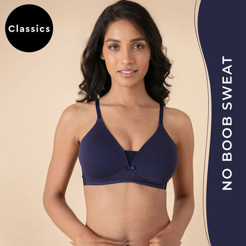 Buy Breathe Cotton Padded Wireless Transparent Back Bra 3/4th