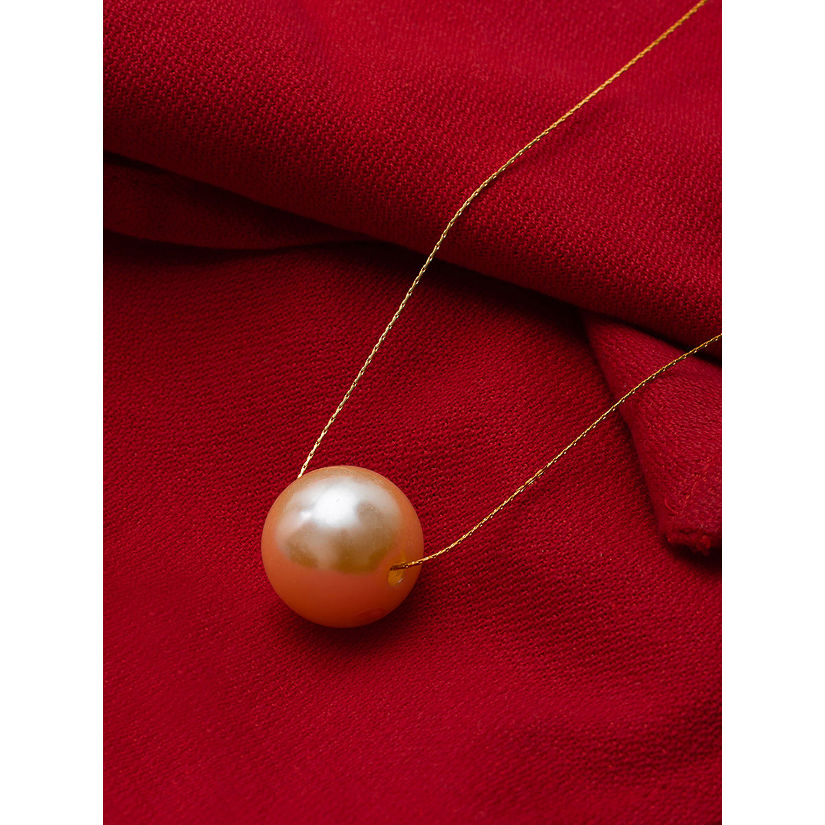 Buy Ayesha Modern Oversized Pearl Pendant On Gold-Toned Necklace Online