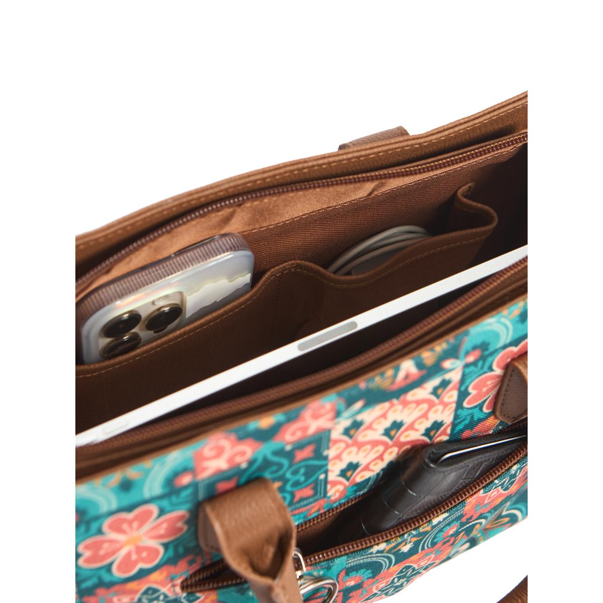 Buy Chumbak Teal By Chumbak Moroccan Tiles Compact Handbag with