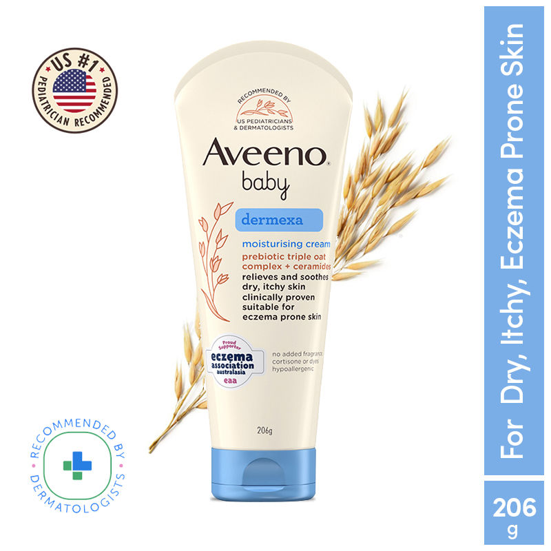 Aveeno Baby Dermexa Moisturising Cream - Prebiotic Oat + Ceramides For Dry, Itchy, Eczema prone skin