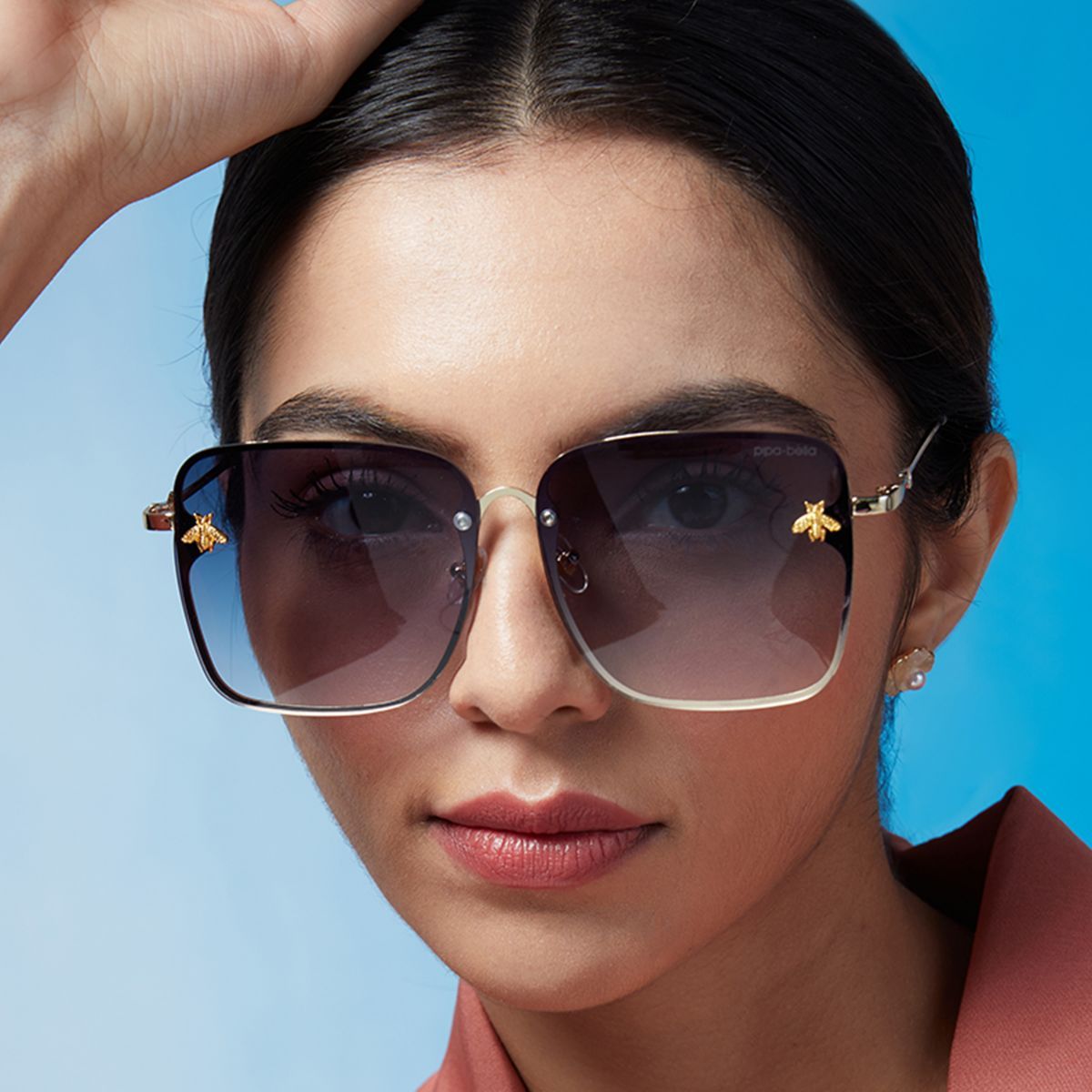 Gucci Narrow Rimless Rectangular Frame Sunglasses | Eyewear | Harry Rosen