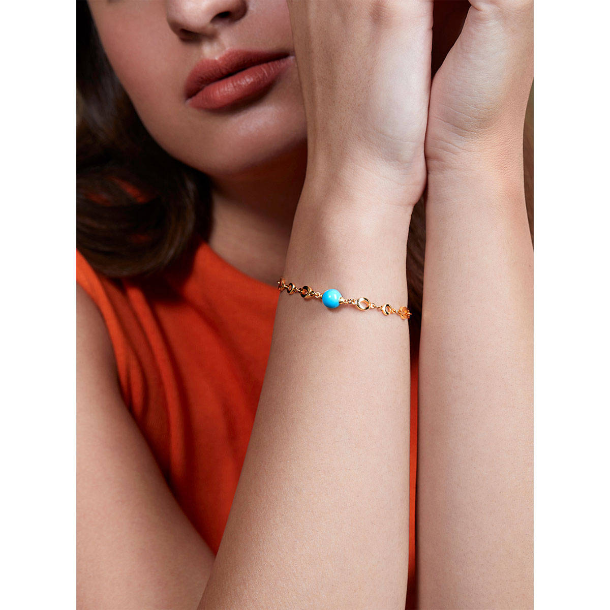 MINUTIAE Gold Plated Crystals Link Bracelet