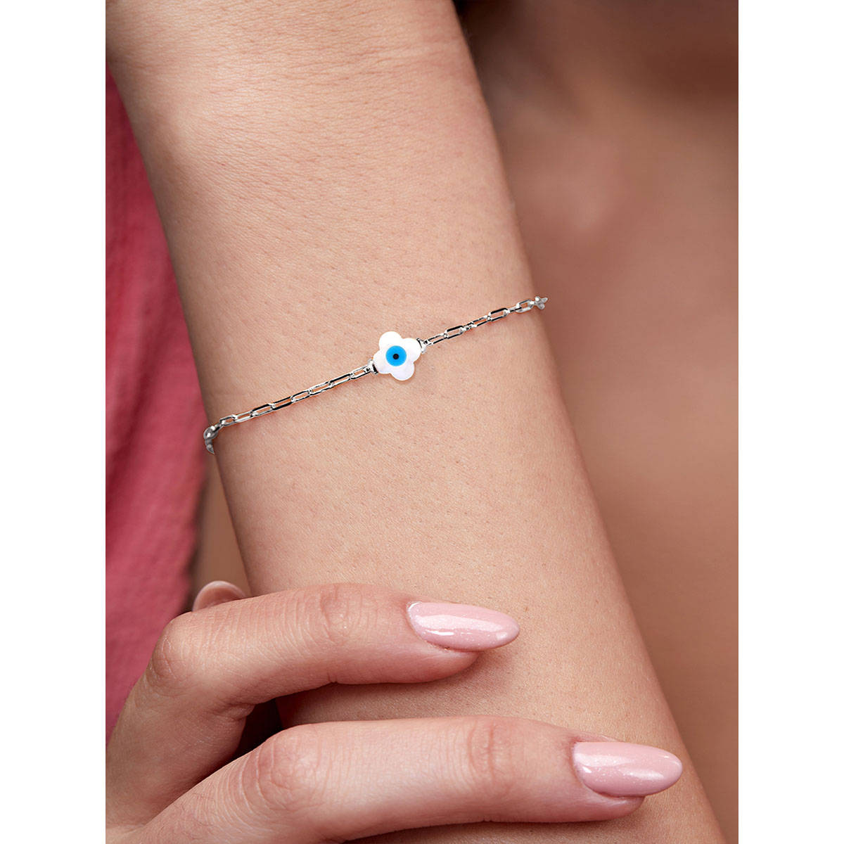 MINUTIAE Silver Plated Crystals Link Bracelet