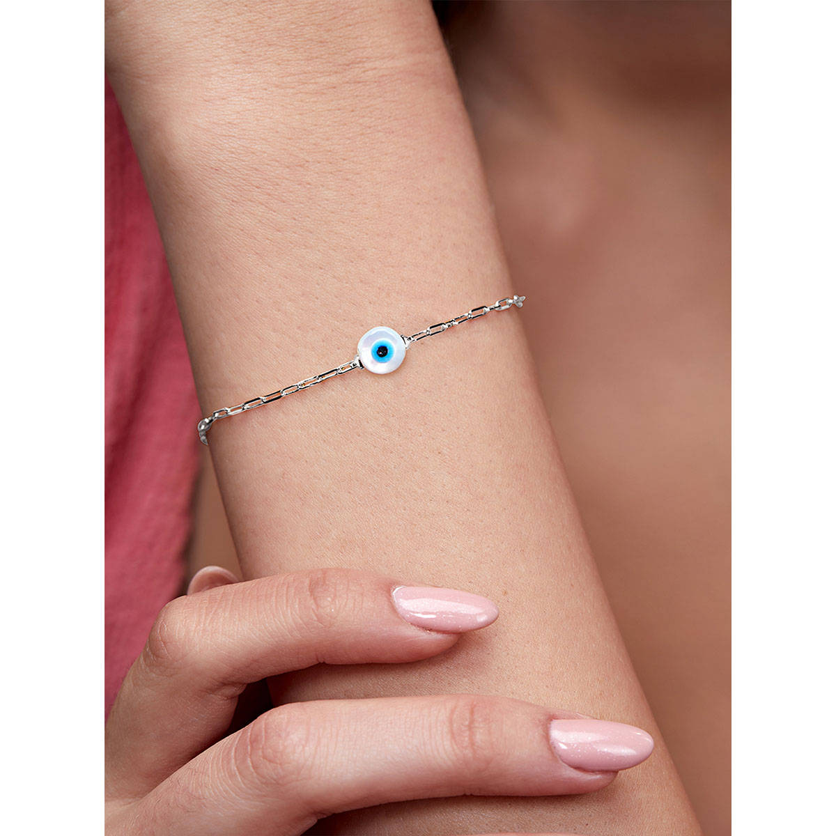 MINUTIAE Silver Plated Crystals Link Bracelet
