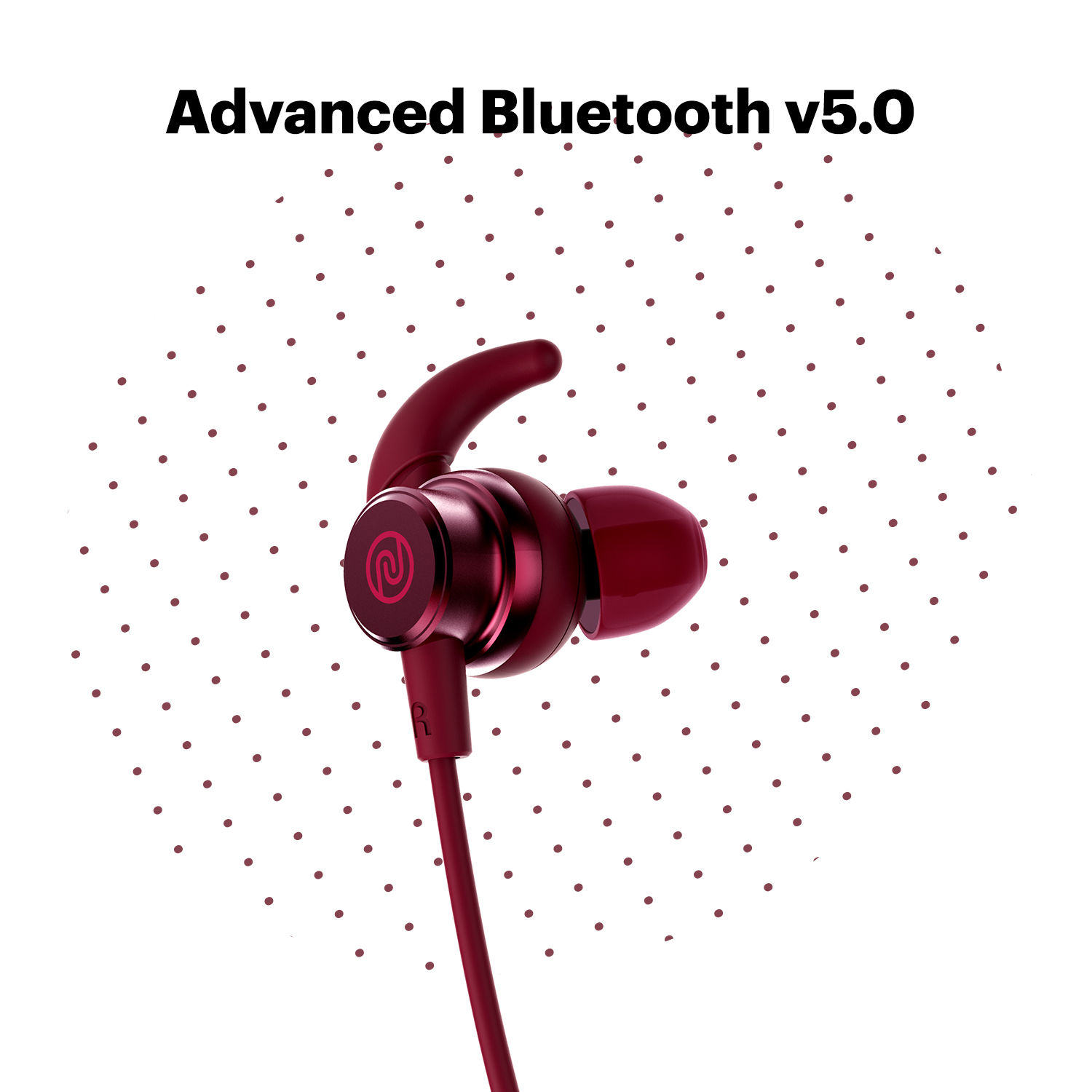 Noise Tune Active Plus Bluetooth Wireless Neckband Earphones Garnet Purple