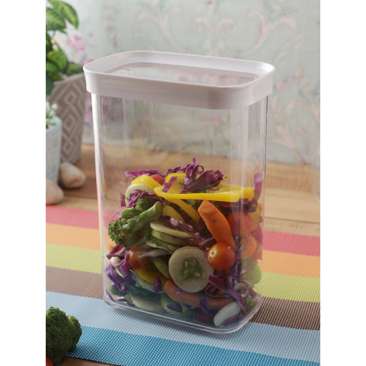 Lock & Lock Felli LocTite Rectangular Acrylic Airtight Food Storage Container, 2.2L (Set of 2