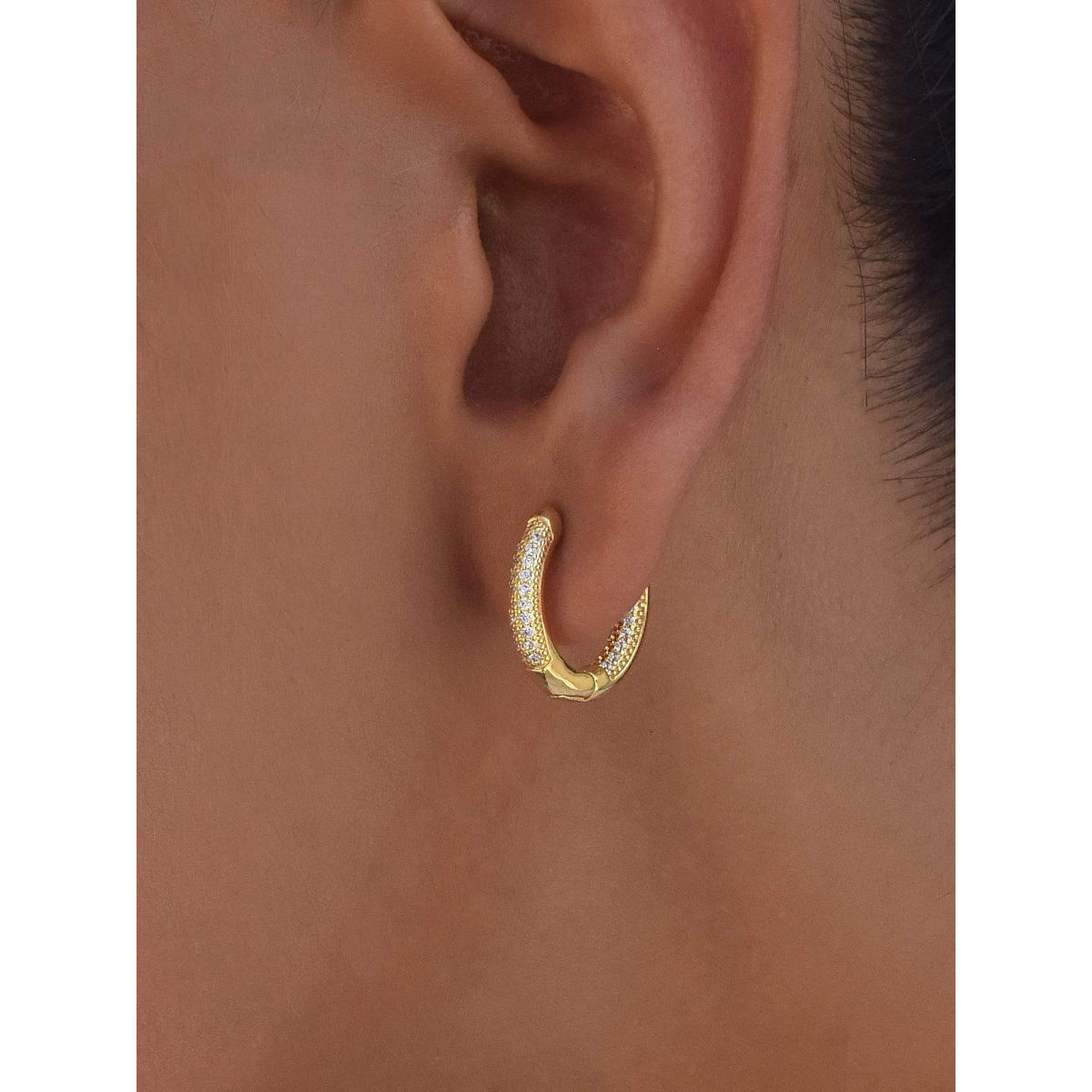 KLISSAA Gold Plated Huggies Earrings Buy KLISSAA Gold Plated Huggies
