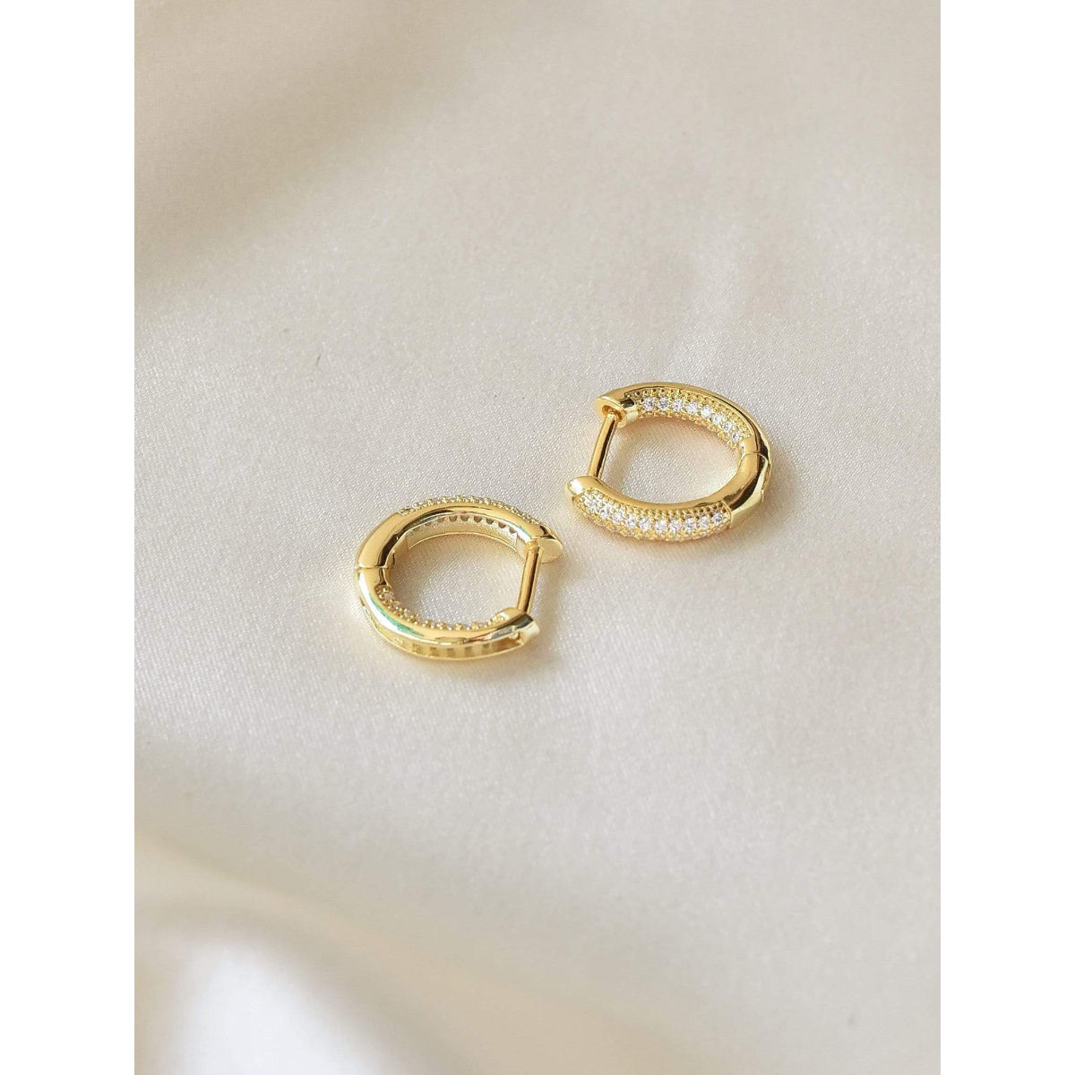 KLISSAA Gold Plated Huggies Earrings Buy KLISSAA Gold Plated Huggies