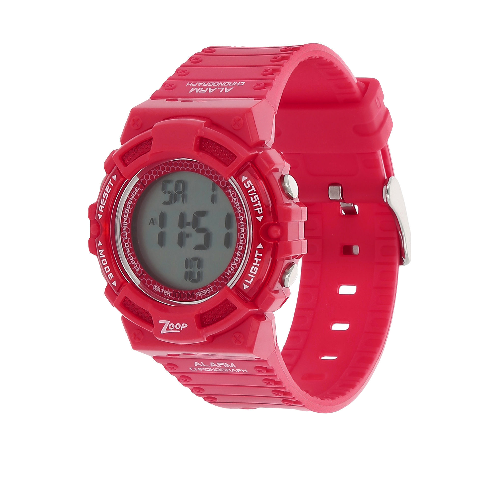 Zoop Grey Digital Watch with Red Plastic Strap