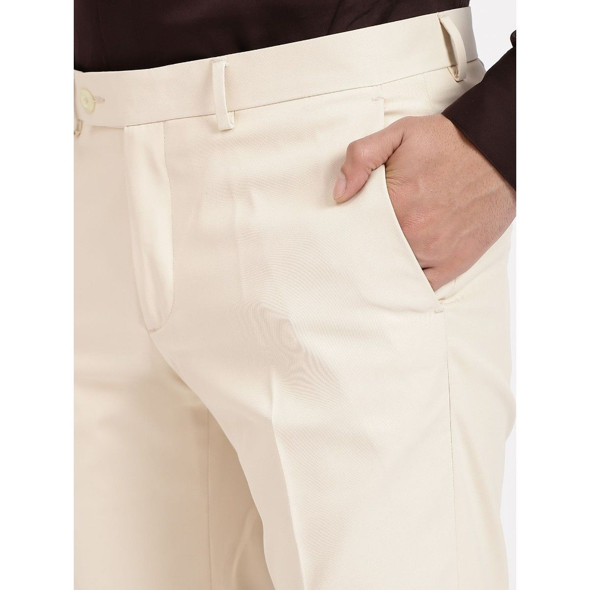 Buy Arrow Autoflex Twill Polyester Formal Trousers Online
