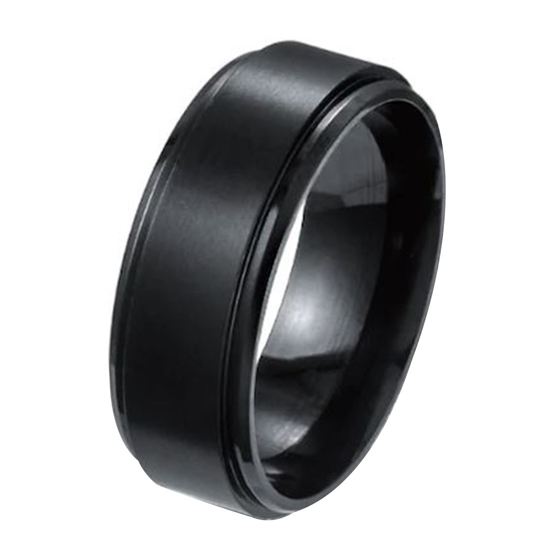 Meolin Black Titanium Steel Ring Men Matte Finished Engagement Ring Wedding  Band,Black,Size 7 | Amazon.com