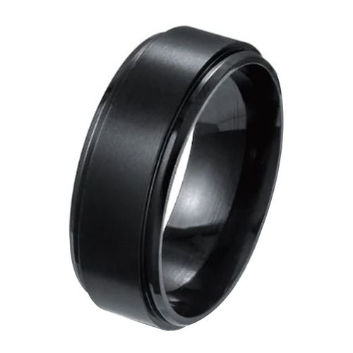 Peora Titanium 10 Mm Matte Finish Black Wedding Band Ring For Men Boys  (PX9R50)