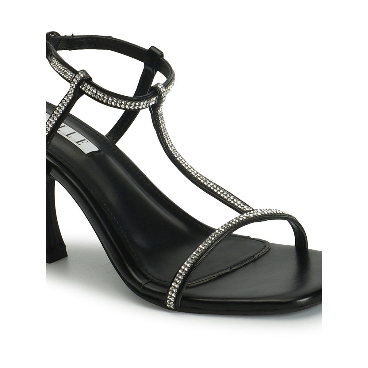 Black Ankle-Strap Heeled Sandals - CHARLES & KEITH IN