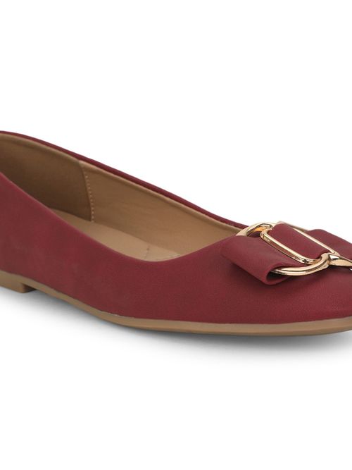 Bata Maroon Women's Casual Ballerina (UK 3)