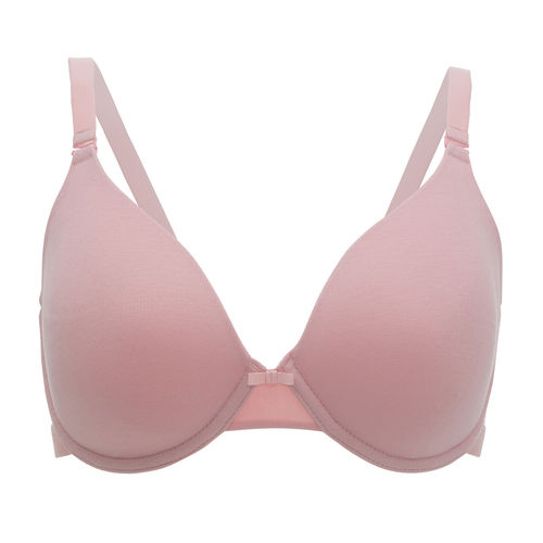 Nykd by Nykaa Breathe Cotton Padded Wired T-Shirt Bra 3/4th Coverage - Pink  NYB001