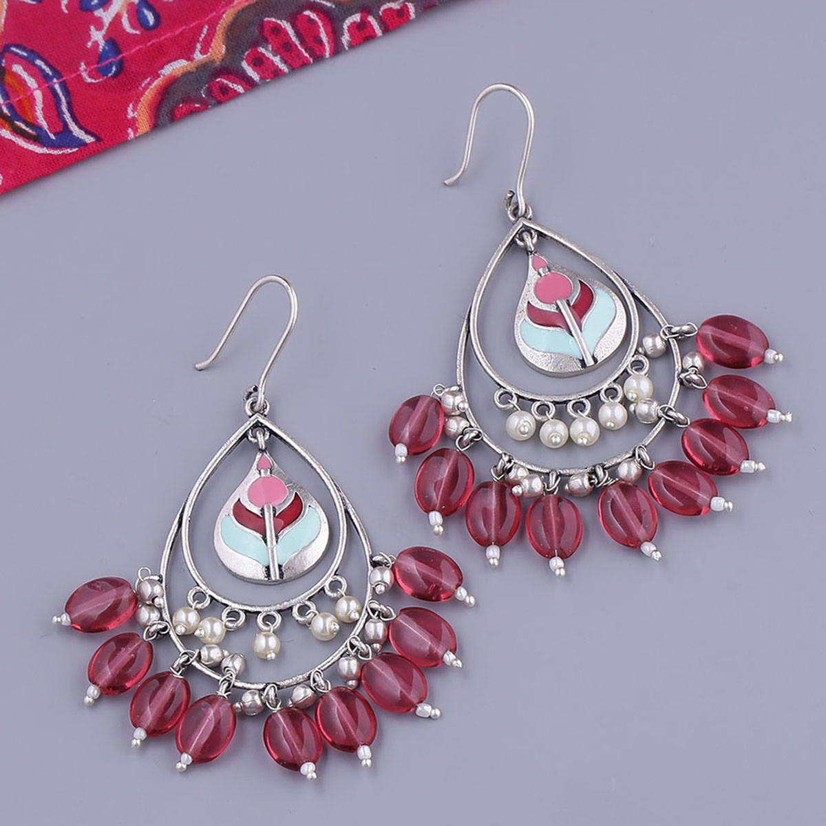 Voylla Bagh E Fiza Coloured Beads Earrings