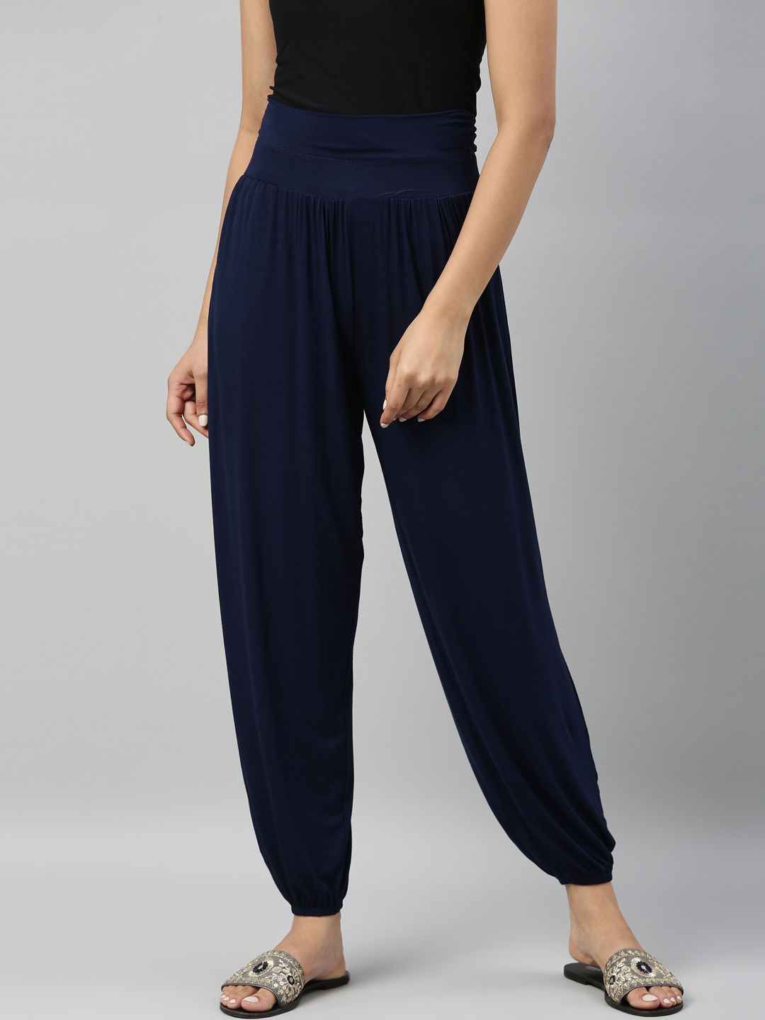Buy Navy Blue Pants for Women by Ancestry Online | Ajio.com