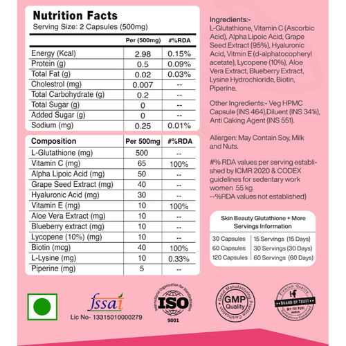 Buy MyFitFuel Skin Beauty Glutathione Capsules Online