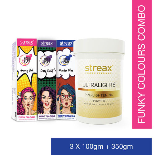Streax Professional Funky Colours Combo Kit: Buy Streax Professional Funky  Colours Combo Kit Online at Best Price in India | Nykaa