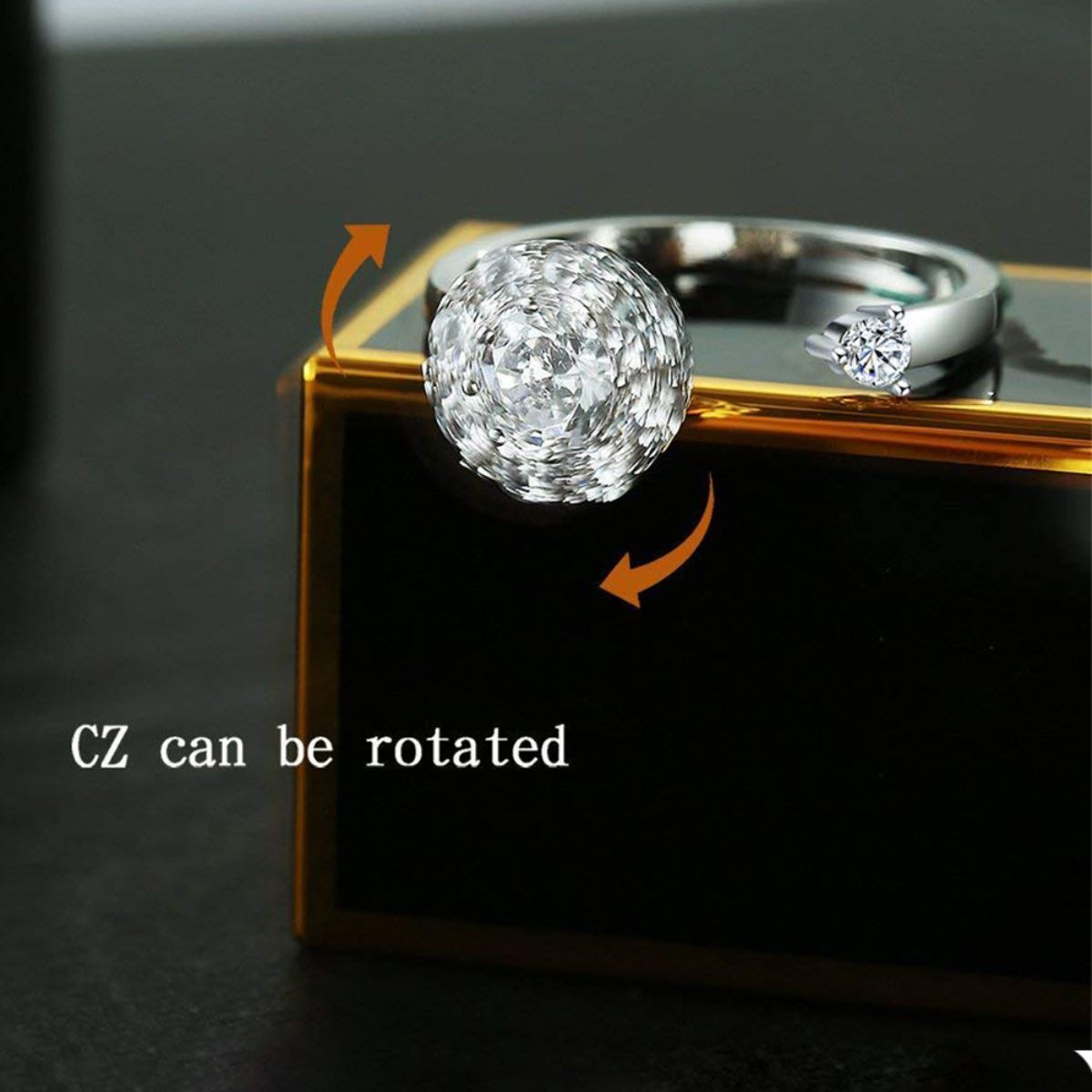 Wedding Ring Rotating LILIT White Gold