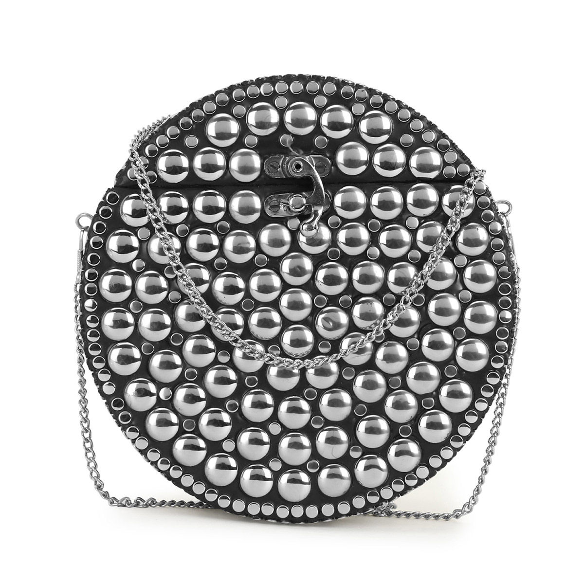 Anekaant Mosaic Silver Metal Polka Dot Mosaic Clutch Buy Anekaant