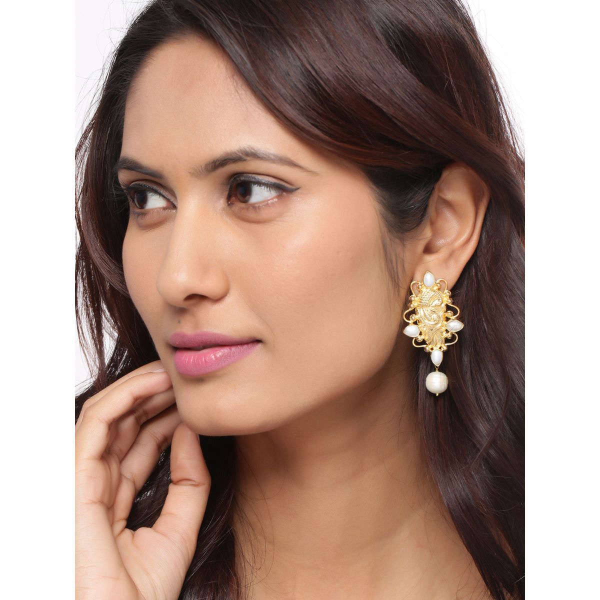 Silvermerc Designs Gold Plated & White Handcrafted Classic Drop